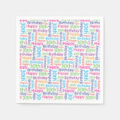 Serviette En Papier Joyeux 30e anniversaire serviettes (Devant)