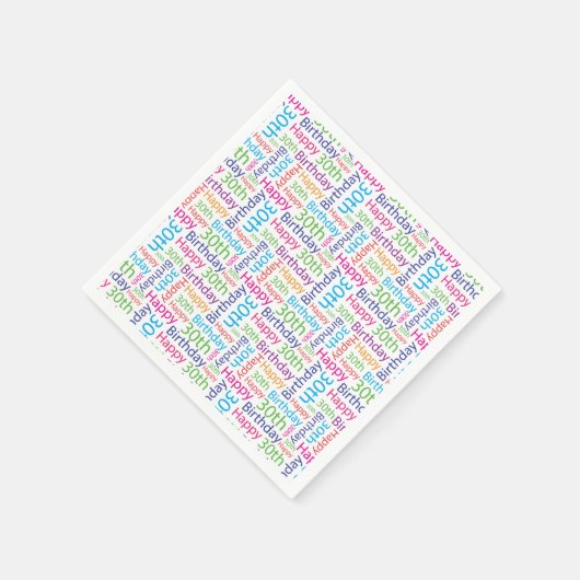 Serviette En Papier Joyeux 30e anniversaire serviettes (Coin)