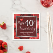 Serviette En Papier Joyeux 40e anniversaire de Mariage (En situation)