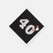 Serviette En Papier Joyeux 40e anniversaire en noir (Coin)