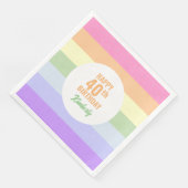 Serviette En Papier Joyeux 40ème anniversaire en Rainbow Stripes (Coin)