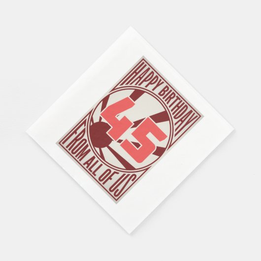 Serviette En Papier Joyeux 45ème anniversaire (Coin)