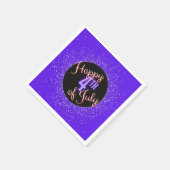 Serviette En Papier Joyeux 4 juillet brillant rouge blanc & bleu (Coin)