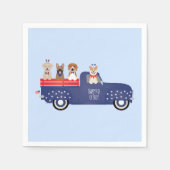 Serviette En Papier Joyeux 4 Juillet Chiens Pickup Camion (Devant)