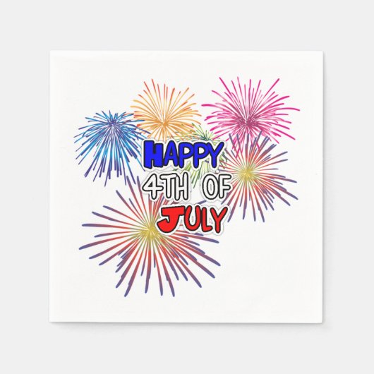 Serviette En Papier Joyeux 4 juillet fête de l'Indépendance (Devant)