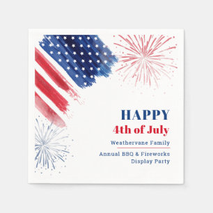 Serviette En Papier Joyeux 4 juillet Fête de l'Indépendance USA Family