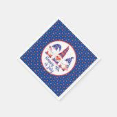 Serviette En Papier Joyeux 4 juillet Gnomes Rouge Blanc Bleu (Coin)