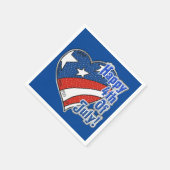 Serviette En Papier Joyeux 4 juillet Heart Napkins (Coin)