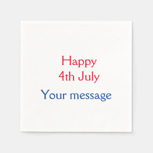 Serviette En Papier Joyeux 4 juillet jour de l'indépendance ajoutez no