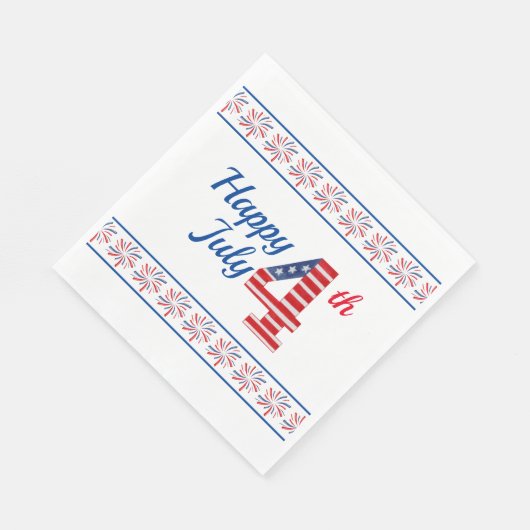 Serviette En Papier Joyeux 4 Juillet Papier serviettes, Standard (Coin)