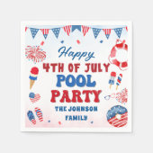 Serviette En Papier Joyeux 4 juillet Pool Party été (Devant)