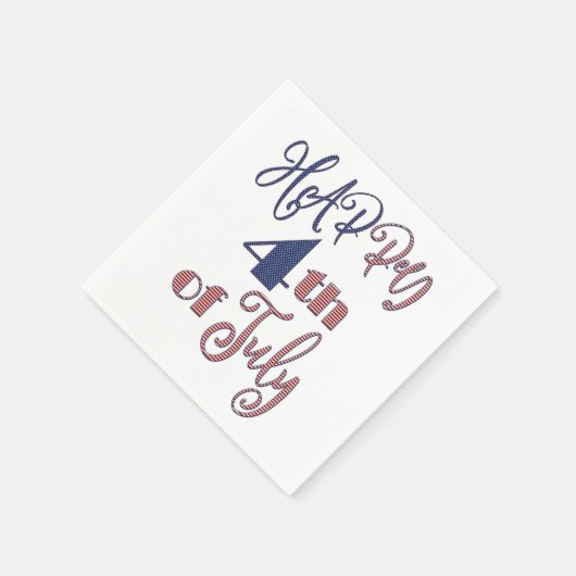 Serviette En Papier Joyeux 4 juillet Rouge Blanc Bleu Étoiles et rayur (Coin)
