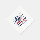 Serviette En Papier Joyeux 4 juillet rouge blanc et bleu (Coin)