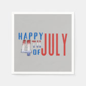 Serviette En Papier Joyeux 4 juillet Shimmer Word Art (Devant)