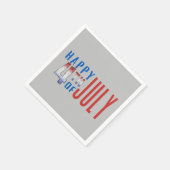 Serviette En Papier Joyeux 4 juillet Shimmer Word Art (Coin)