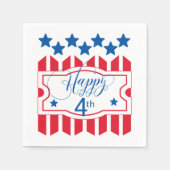 Serviette En Papier Joyeux 4e étoiles et rayures ID138 (Devant)