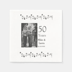 Serviette En Papier Joyeux 50e anniversaire ajouter nom du couple date