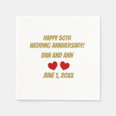 Serviette En Papier Joyeux 50E anniversaire de Mariage (Devant)