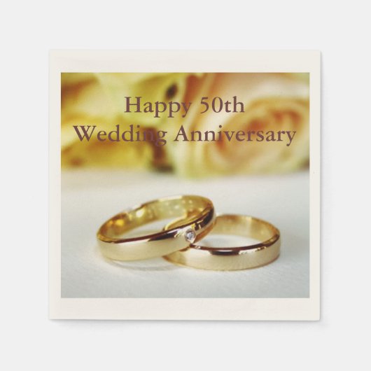 Serviette En Papier Joyeux 50e anniversaire de Mariage (Devant)