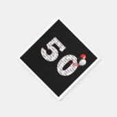 Serviette En Papier Joyeux 50e anniversaire en noir (Coin)