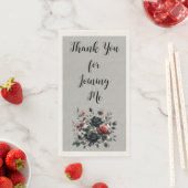 Serviette En Papier Joyeux 50e anniversaire Roses rouge et noir | (En situation)