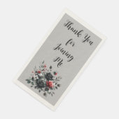 Serviette En Papier Joyeux 50e anniversaire Roses rouge et noir | (Coin)