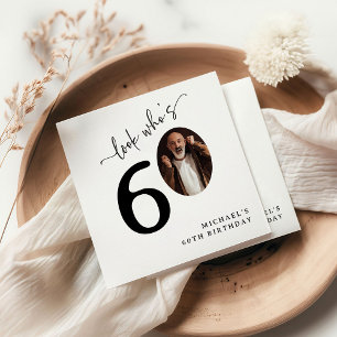 Serviette En Papier Joyeux 60 ans ! Photo moderne pour les 60 ans