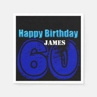 Serviette En Papier Joyeux 60e anniversaire Papier personnalisé Napkin