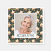 Serviette En Papier Joyeux 60e anniversaire Photo Glam Star Balloons (Devant)