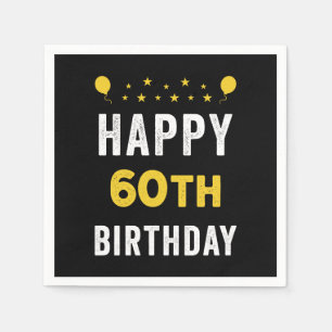 Serviette En Papier Joyeux 60e anniversaire Sexagenarian Celebration P