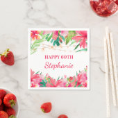 Serviette En Papier Joyeux 60e anniversaire Tropical String Light Hawa (En situation)