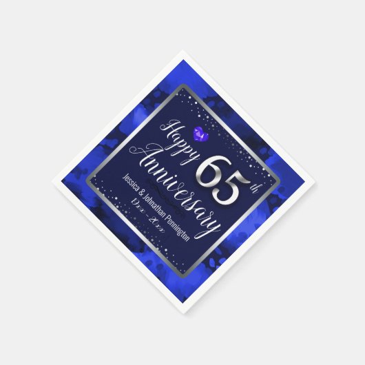 Serviette En Papier Joyeux 65e anniversaire de Mariage (Coin)