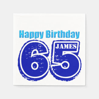 Serviette En Papier Joyeux 65e anniversaire Papier personnalisé Napkin
