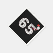 Serviette En Papier Joyeux 65ème anniversaire sur les serviettes noire (Coin)