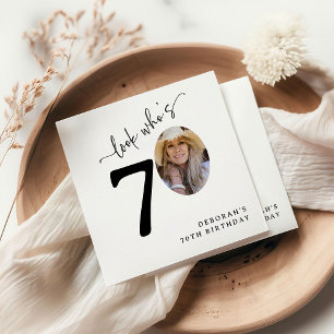 Serviette En Papier Joyeux 70 ans ! Photo moderne pour les 70 ans