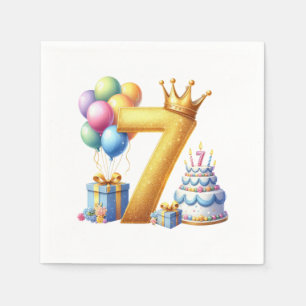Serviette En Papier Joyeux 7ème Anniversaire