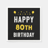Serviette En Papier Joyeux 80e anniversaire Octogenarian Celebration P (Devant)