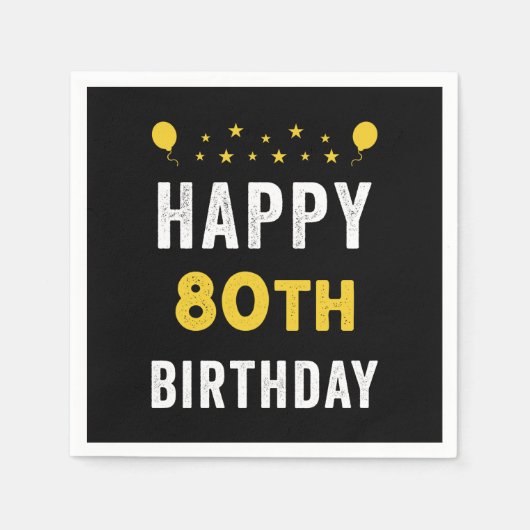 Serviette En Papier Joyeux 80e anniversaire Octogenarian Celebration P (Devant)