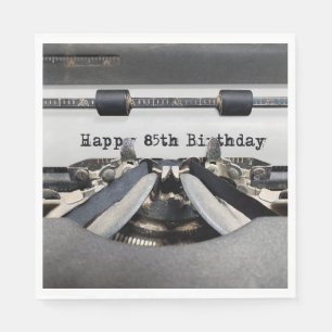 Serviette En Papier Joyeux 85e anniversaire Retro Typewriter