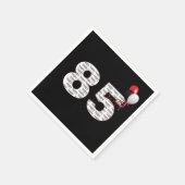 Serviette En Papier Joyeux 85ème anniversaire sur les serviettes noire (Coin)