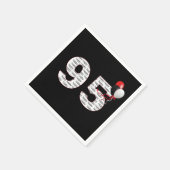 Serviette En Papier Joyeux 95ème anniversaire sur des serviettes noire (Coin)