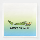 Serviette En Papier Joyeux Alligator d'anniversaire (Devant)
