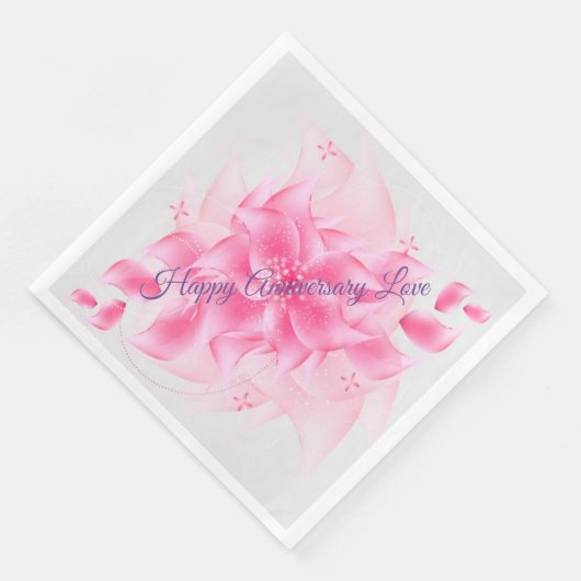 Serviette En Papier Joyeux Amour Anniversaire (Coin)