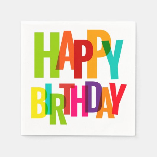 Serviette En Papier Joyeux anniversaire (Devant)