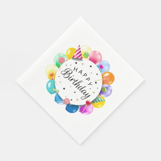 Serviette En Papier Joyeux anniversaire (Coin)