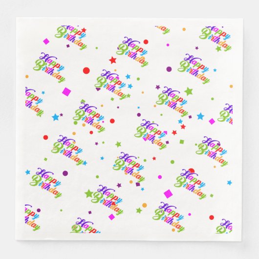 Serviette En Papier Joyeux Anniversaire (Devant)