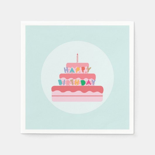 Serviette En Papier Joyeux anniversaire (Devant)