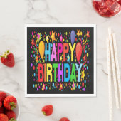 SERVIETTE EN PAPIER JOYEUX ANNIVERSAIRE (En situation)