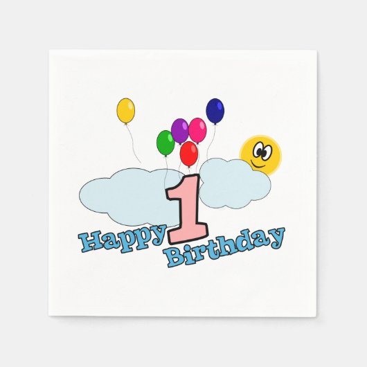 Serviette En Papier Joyeux anniversaire (Devant)