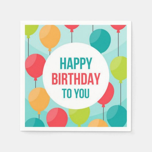 Serviette En Papier Joyeux anniversaire (Devant)